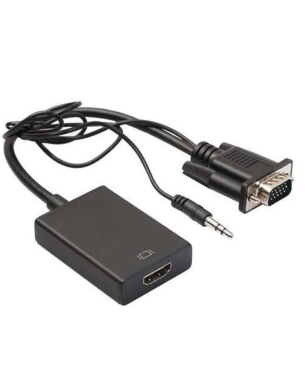 POLAR ADAPTATEUR CONVERTISSEUR  VGA MALE VERS HDMI FEMELLE SORTIE 1080 P  HD  AUDIO