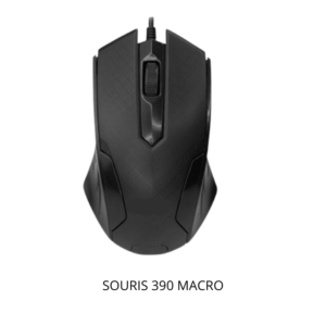 Référence : M390 Souris Optique USB Macro M390 Interface USB - 3 Boutons - Résolution optique : 1000 dpi - Longueur du câble: 1.35 m - Dimensions: 101.5 x 58 x 38 mm - Couleur Noir - Garantie 1 an