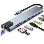 Adapter 8 in 1 Hub USB C Multiport avec HDMI 4K - Type C