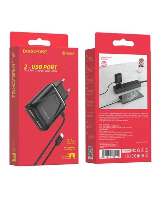 CHARGEUR BOROFONE  BA50A IP 2.1